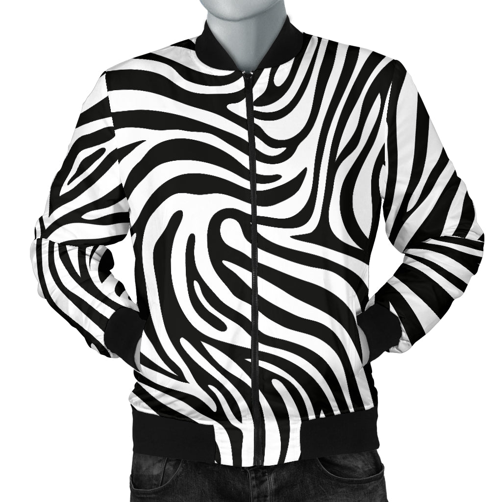 Zebra Skin Pattern Men’S Bomber Jacket